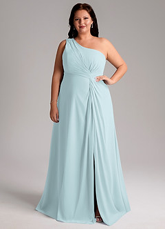 Azazie Brooke Jurken voor bruidsmeisjes Jurk van Chiffon met A-Lijn One-Shoulder De Nevel image8