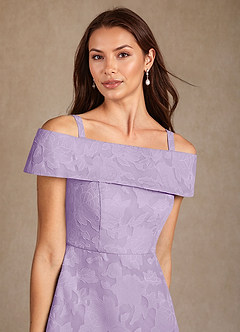 Azazie Medford vestidos de madre de la novia Vestido de Lila de Devorado Floral de Corte en A con Vestidos sin tirantes image7