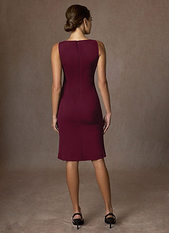 front Kennedy Burgundy Structured Stretch Jacket and Dress Suit Set