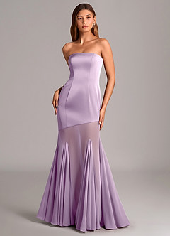 Azazie Uma Final Sale Frosted Lilac Mermaid Strapless Chiffon Convertible Dress image1