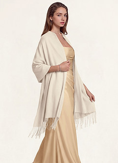front Wool-Blend Fringe Hem Scarf & Shawl