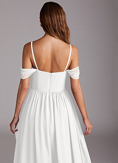 Azazie Calianna Bridesmaid Dresses White A-Line Off the Shoulder Chiffon Convertible Dress image9
