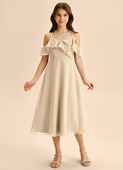 Azazie Kamilla Junior Klä av A-Line i Chiffong Av axeln image6