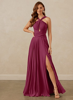 Christian Siriano Bridal for Azazie 1009 Robes de demoiselle d'honneur Robe Trapèze en Mousseline de soie Plissée Mûre image2