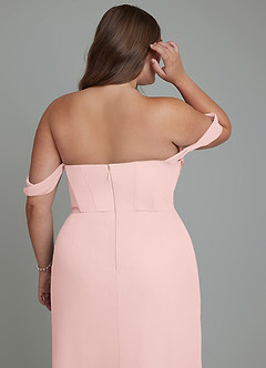 Azazie Johana Bridesmaid Dresses Powder Pink Mermaid Off the Shoulder Chiffon Convertible Dress image14