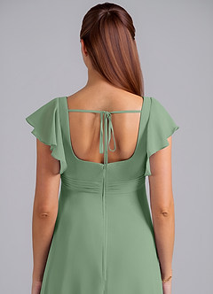 Azazie Bondi Maternity Bridesmaid Dresses A-Line Ruched Chiffon Floor-Length Dress image6