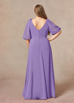 Azazie Bronwyn Mother of the Bride Dresses Tahiti A-Line V-Neck Ruched Chiffon Dress image7