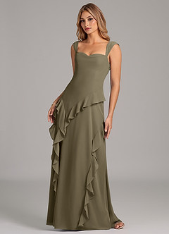 Azazie Sloane Bridesmaid Dresses Willow Green A-Line Sweetheart Neckline Chiffon Dress image6