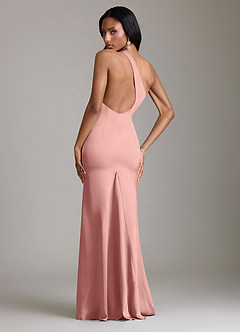 Azazie Voni Abiti da Damigella Abito Sirena in Raso Elasticizzato Monospalla Rosetta image2