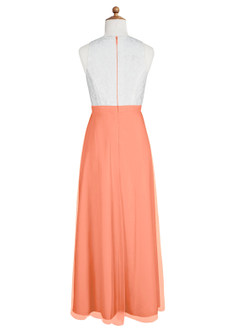 Azazie Albertine Junior Robe Trapèze en Mousseline de soie Dentelle Coucher De Soleil image8
