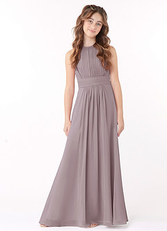 Azazie Bonnie Junior Dusk A-Line Pleated Chiffon Dress image1