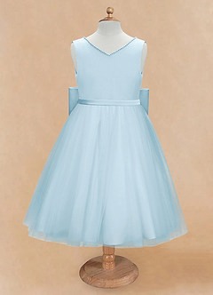 Azazie Sarina Final Sale Black A-Line Bow Tulle Dress image6