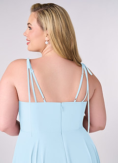 Barbie ♥ Azazie Bridesmaid Dresses Sky Blue A-Line Bow Chiffon Dress image10