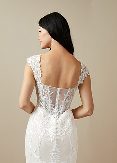 Azazie Roux Wedding Dresses Diamond White Mermaid Sequins Satin Dress image6