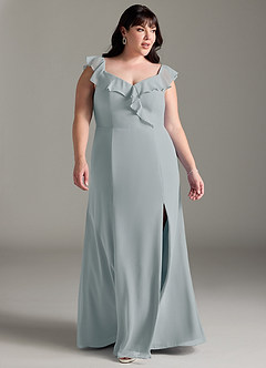 Azazie Sophie Bridesmaid Dresses Dolphin Grey A-Line Off the Shoulder Chiffon Convertible Dress image9