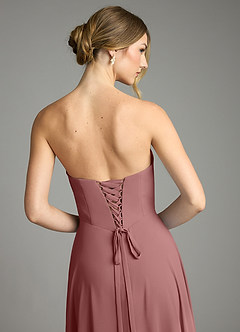 Azazie Ayla Abiti da Damigella Abito A-Line in Chiffon Scollo a Cuore Rosa Del Deserto image13