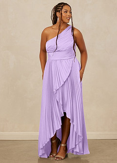 Christian Siriano Bridal for Azazie 1008 Bridesmaid Dresses Lilac A-Line One Shoulder Stretch Satin Dress image11