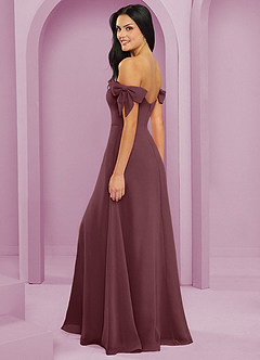 Barbie ♥ Azazie Bridesmaid Dresses Sangria A-Line Off the Shoulder Chiffon Convertible Dress image13