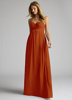 Azazie Llana Maternity Bridesmaid Dresses A-Line Chiffon Floor-Length Dress image3