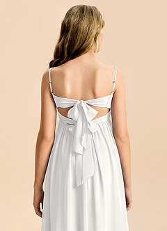 Azazie Zeya Junior Vestido Blanco de Gasa de Corte en A image7