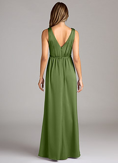 Azazie Tanicia Bridesmaid Dresses Juniper A-Line Pleated Stretch Satin Dress image2