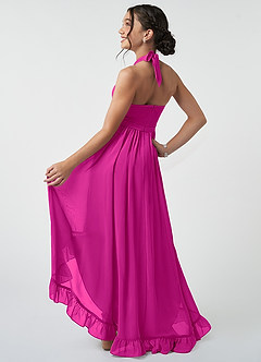 Azazie Hermione Junior Fuchsia A-Line Chiffon Dress image5