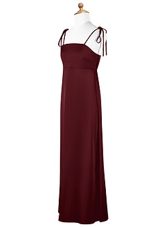 Azazie Violeta Junior Robe Trapèze en Satin extensible Arc Cabernet image7