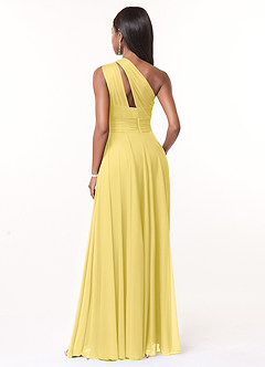 Azazie Charlize Abiti da Damigella Abito A-Line in Maglia Monospalla Canarino image2