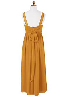 Azazie Kora Junior Butterscotch A-Line Pleated Chiffon Dress image6