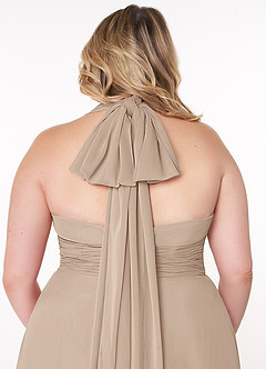 Azazie Fifi Bridesmaid Dresses Taupe A-Line Strapless Chiffon Convertible Dress image14