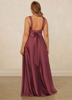 Christian Siriano Bridal for Azazie 1001 Robes de demoiselle d'honneur Robe Trapèze en Satin extensible Encolure en Forme de Cœur Merlot image12