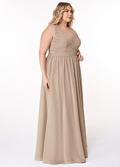 Azazie Zapheira Brudtärnklänningar Klänning av A-Linje i Chiffong Ruched Taupe image9