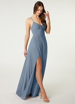 Azazie Minie Final Sale Twilight A-Line Bow Chiffon Dress image1