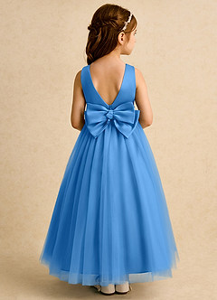 Azazie Lior Flower Girl Dresses Blue Jay Ball-Gown Pleated Tulle Dress image5