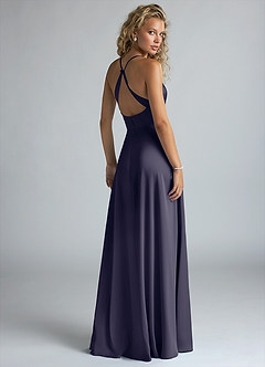 Azazie Davis Bridesmaid Dresses Stormy A-Line Pleated Stretch Satin Dress image3