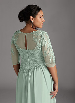 Azazie Harriet Mother of the Bride Dresses Agave A-Line Scoop lace Mesh Dress image8