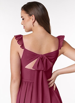 Azazie Metz Bridesmaid Dresses Mulberry A-Line Sweetheart Ruched Chiffon Dress image6