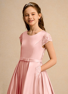 Azazie Bunny Girl Jurken voor bloemenmeisjes Baljurk Jurk van Kant Rozet image4