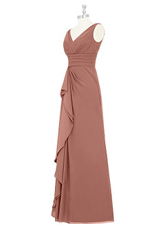 Azazie Julianna Robes de demoiselle d'honneur Robe Trapèze en Mousseline de soie Rose De Cèdre image8