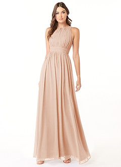 Azazie Luz Brautjungfernkleider A-Linie Spitze Chiffon Kleid Englisches Rosa image5