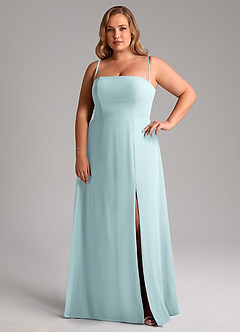 Azazie Wren Bridesmaid Dresses Mist A-Line Side Slit Chiffon Convertible Dress image13