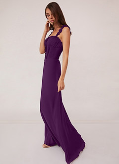 Barbie ♥ Azazie Bridesmaid Dresses Grape A-Line Sweetheart Neckline Chiffon Dress image4