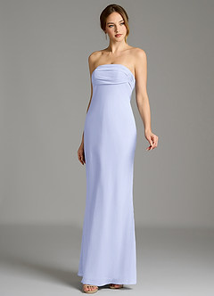 Azazie Ailanie Jurken voor bruidsmeisjes Jurk van Chiffon met Zeemeermin Strapless Lavendel image5
