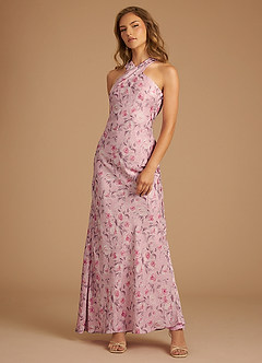 Azazie Doretta Vestidos de damas de honor Vestido de Roseta Floral De Ensueño de Floral De Ensueño de Corte Sirena con Plisado image3