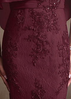 Azazie Amrita Abiti per la Madre della Sposa Abito Sirena in Chiffon Pizzo Cabernet image7