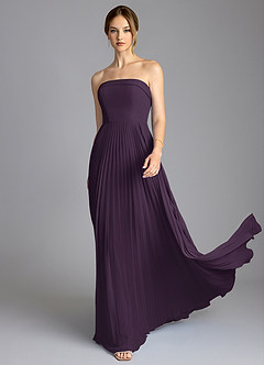 Azazie Mariana Bridesmaid Dresses Plum A-Line Strapless Chiffon Dress image3