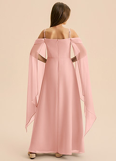 Azazie Moana Junior Linia A Pofałdowany Szyfon Długość podłogi Młodsza druhna Sukienka image5