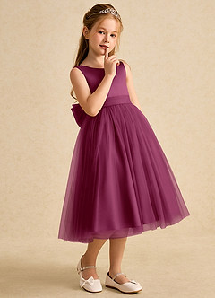 Azazie Winnie Robe Demoiselle D'honneur Fillette Robe Princesse en Tulle Arc Mûre image6