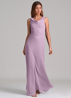 Azazie Nerine Brudtärnklänningar Klä av A-Linje i Chiffong Plisserad Blåregn image1