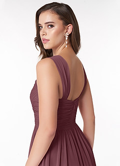 Azazie Zapheira Bridesmaid Dresses Sangria A-Line Ruched Chiffon Dress image6
